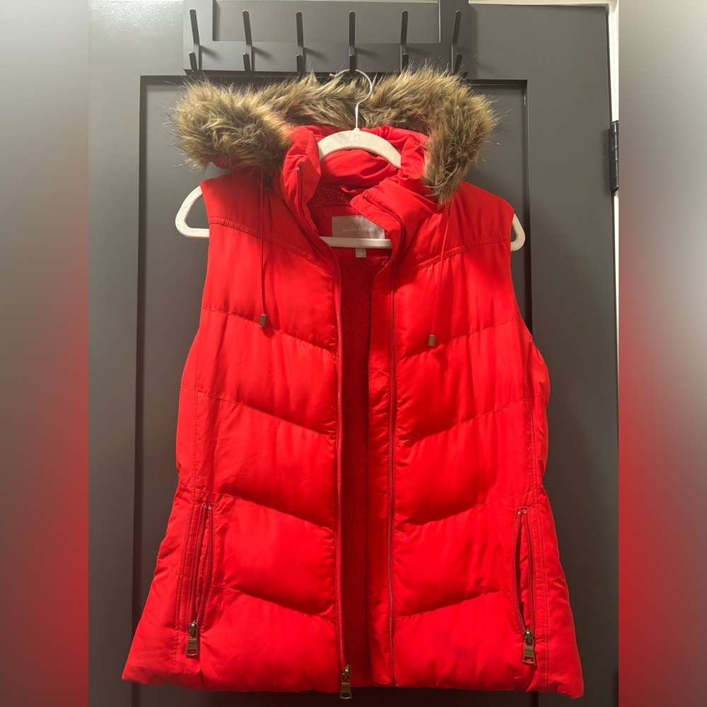 Banana Republic Red Winter Vest